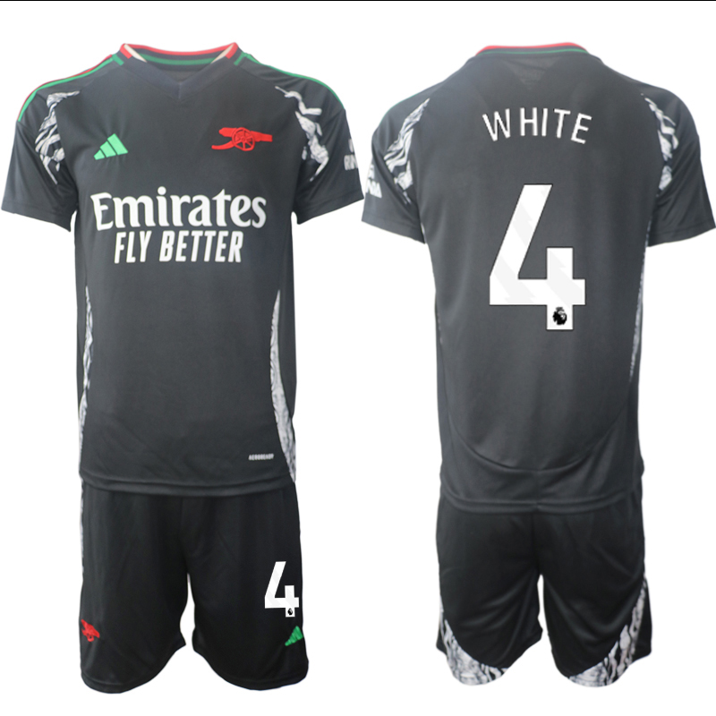 Men 2024-2025 Club Arsenal away Black #4 Soccer Jersey->arsenal jersey->Soccer Club Jersey